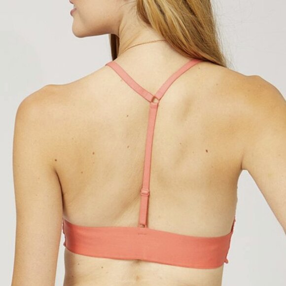 Free People Bralette Crop Top Coral June High Neck Festival Wear Floral New - Picture 3 of 5